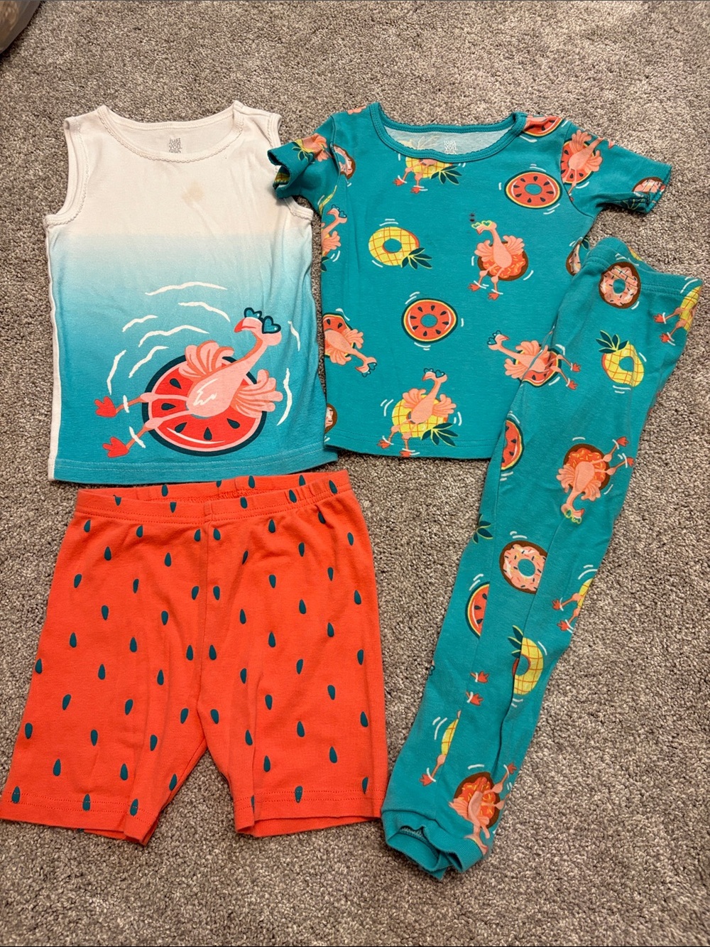 Carter's Just One You girls Flamingo Pajama Set 5T